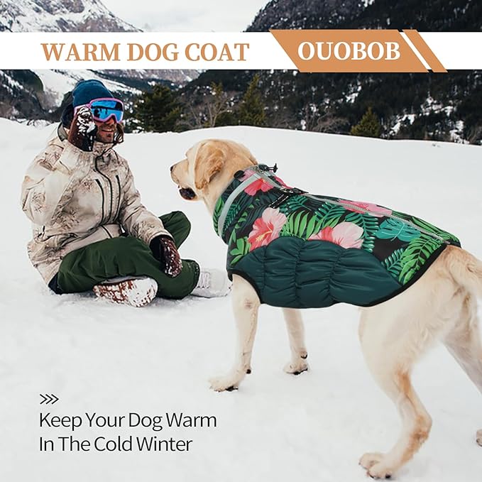 Dog Jackets for Large Dogs, Large Dog Winter Coat, Pet Cold Weather Coats, XXXL Pet Jacket with D-Ring, Waterproof Coat with Back Zipper,Snowsuit Labrador German Shepherd Doberman,XXXL