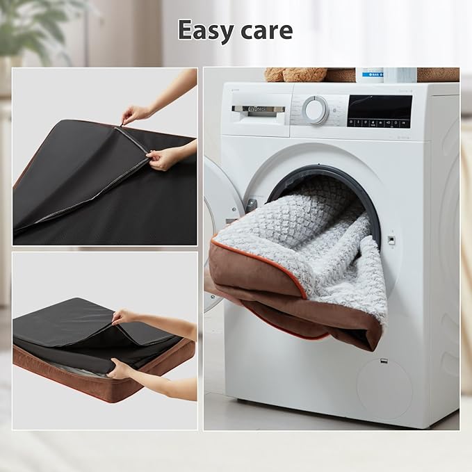 Orthopedic Dog Bed for Large Dogs, Egg Crate Foam Bed for Large Dogs, Equipped with Removable Waterproof Pillow Cover and Anti-Slip Bottom, Pet Bed