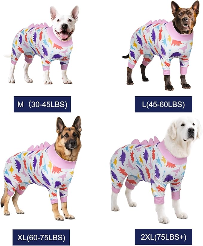 Dog Pajamas Large Size, Big Dog Onesie Clothes, Anti Shedding and Licking, Post Surgery Recovery Pet Pjs, Cotton Soft Material Stretchable Pet Pajamas U-COSP04M