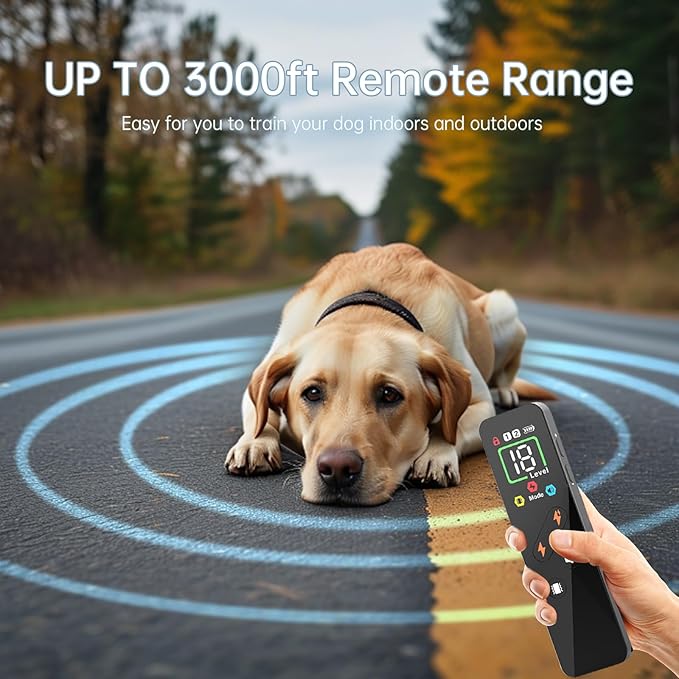 Dog Shock Collar with Remote Control Smart Dog Training Collar with 4 Training Modes for Small Medium Large Dogs(5-120lbs),Rechargeable IP67 Waterproof e Collar for All Breeds