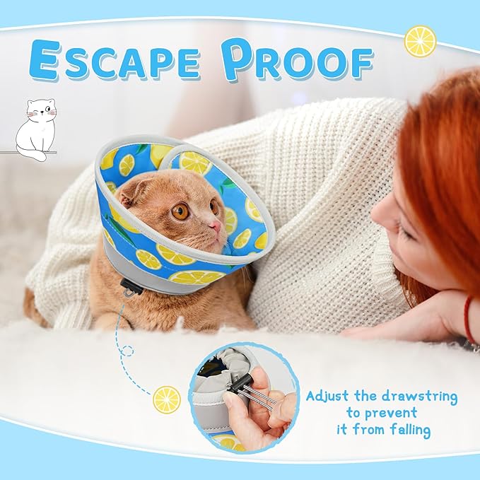 Cat Cone Collar Soft to Stop Licking, Adjustable, Foldable Lightweight Kitten Cones After Surgery Recovery for Cats & Kittens, Cat Cone Alternative (Royal Blue, S)