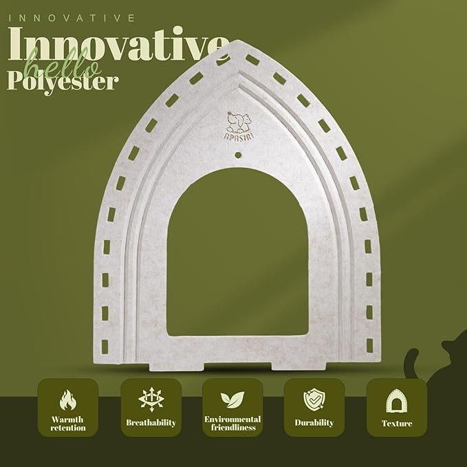 Apasiri Cat House for Indoor Cats: Innovative Polyester Fiber Cat Bed Cave, Sturdy and Scratch-Resistant, Compatible with Heating Pads. Original Castle Design—The Ultimate Gift for Your Feline Friend