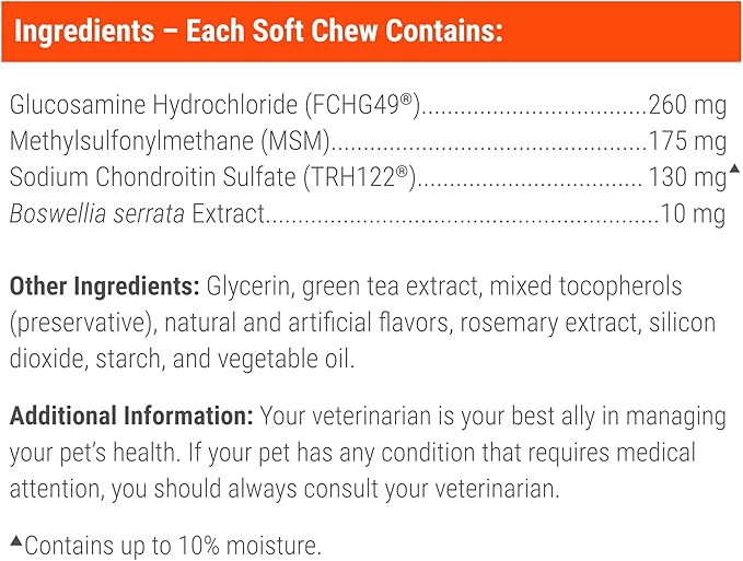 Nutramax Laboratories Cosequin Plus MSM & Boswellia Mini Sized Soft Chews