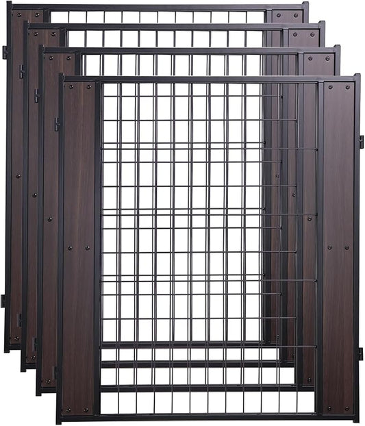 Heavy Duty Dog Playpen 32 Inch Height - Indoor Outdoor Pet Fence Enclosure for Medium and Small Dogs - Foldable Puppy Exercise Pen for Indoor and RV Camping or Yard (4 Panels, 32" H (Black))