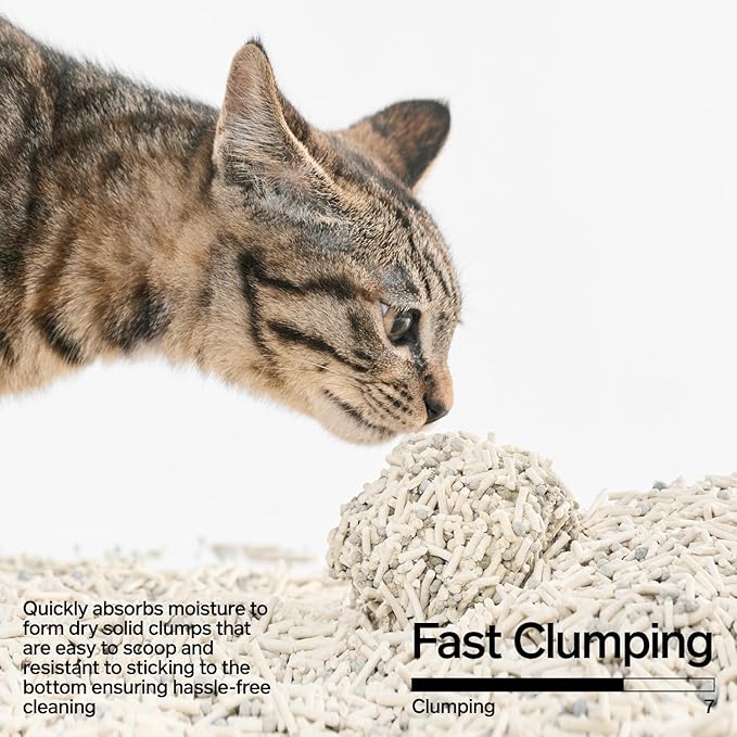 pidan Mix Cat Litter,Tofu Cat Litter with Bentonite 70%:30%,Absorbent and Fast Drying,Flushable Tofu Litter,Selected Quality Pea Dregs,5-Fold Water Absorption,Strong Clumping(5.3lb×4bags)