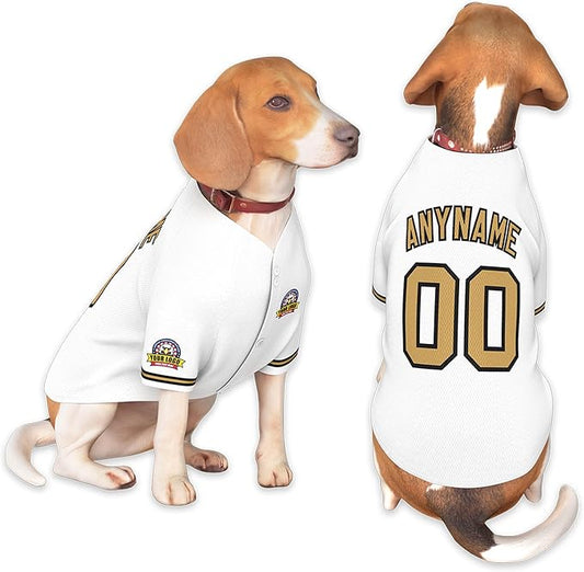 Custom Dog Baseball Jersey with Name Number Logo for Small Pet Dogs-Personalized Dog Shirts
