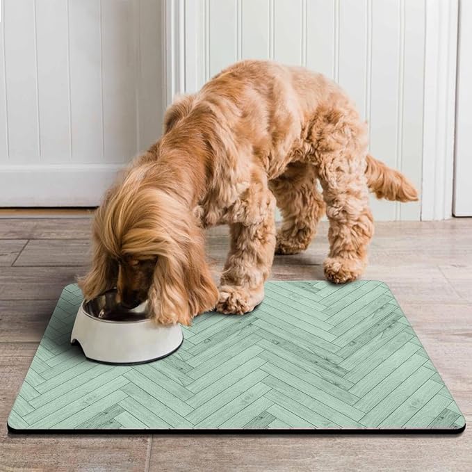 Dog Food Mats for Floors Absorbent, Pet Cat Food Mat - Quick Dry Dog Bowl Mats for Food and Water, Eco-Friendly Boho Pet Supplies