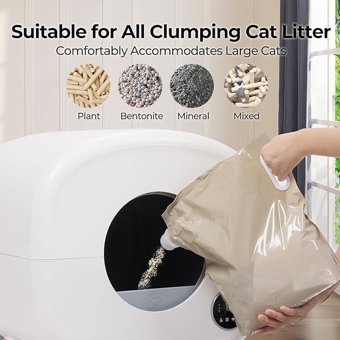 Self Cleaning Litter Box: Extra Large Automatic Litter Box Self Cleaning for Multiple Cats, Odor-Free, App-Controlled, Ambient Light Waste Disposal