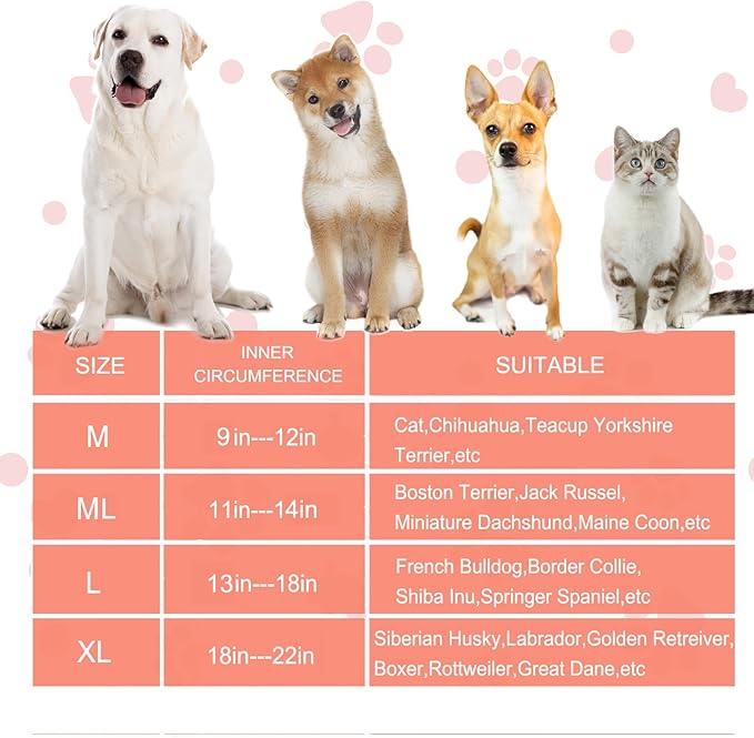 Inflatable Dog Cone Collar for Large Medium Small Dogs, Soft Dog Donut Collar Adjustable Recovery Cone for Pets After Surgery, Extra Enhanced Anti-Licking Guard Shield (Strawberry Print, Medium Plus)