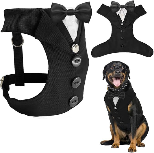 AVERYDAY Dog Tuxedo for Wedding Outfit, Dog Suit and Tie Costumes for Birthday, Halloween, Cosplay, Christmas Party, Pet Formal Wear with Bowtie, Tux for Medium Large Dogs, Bulldog, Labrador, Husky