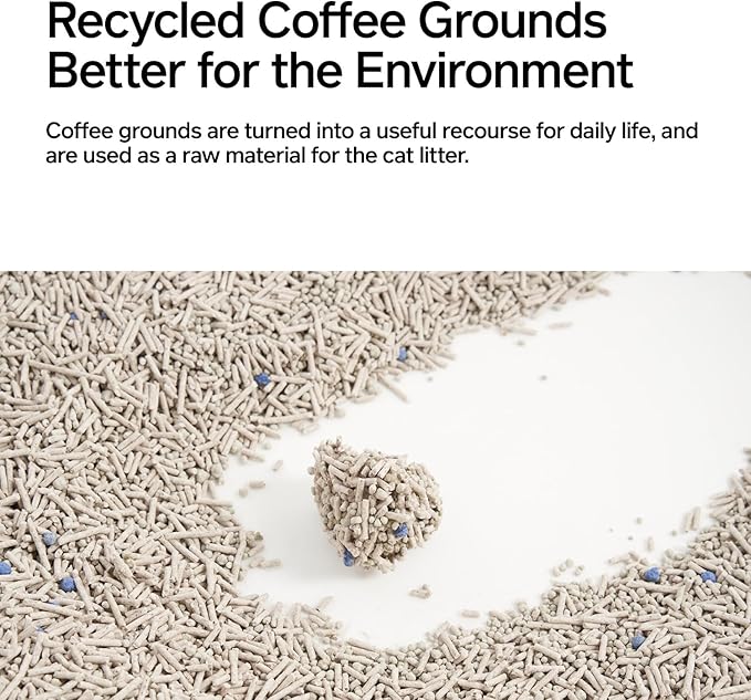 pidan Tofu Cat Litter with Recycled Coffee Grounds,Clumping,Flushable,Ultra Absorbent and Fast Drying, 100% Natural Ingredients Litter,Really Dust-Free,Less Scattering (2 Packs)