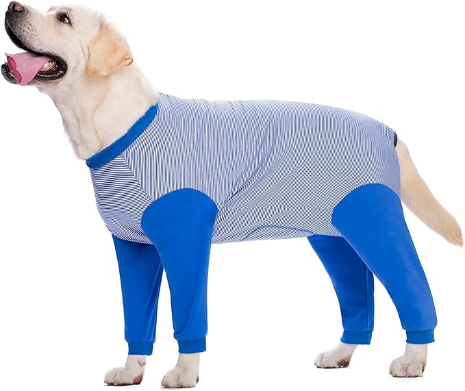 Yeapeeto Dog Onesie Surgery Recovery Suit for Large Medium Bodysuit Dogs Pajamas PJS Full Body for Shedding, Prevent Licking, Wound Protection, Cone Alternative (7X-Large (Pack of 1), Blue)