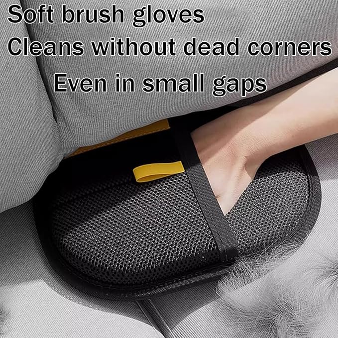 Electrostatic Pet Hair Removal Gloves, Static Removal Gloves for Pet Hair, Double-Sided Reusable Cat & Dog Electrostatic Gloves for Couch, Clothing, Carpet, Car Seat (Yellow, 3PCS)