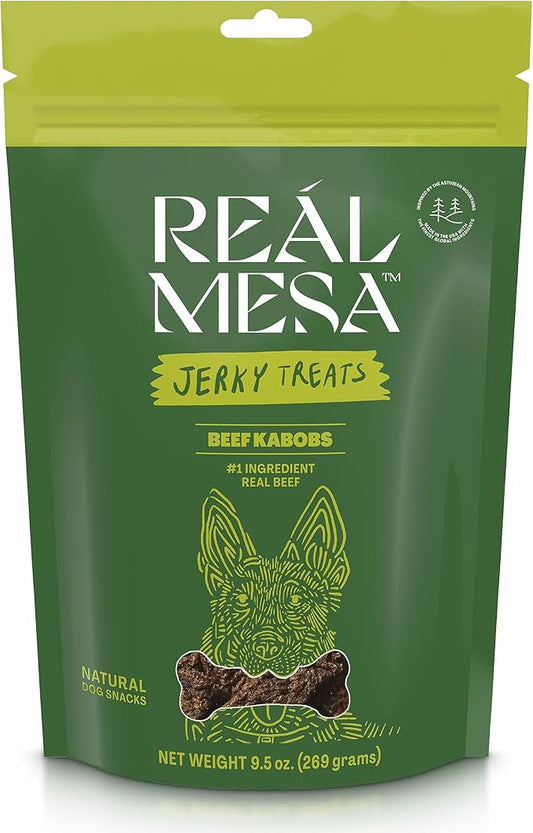 Beef Kabob Jerky Treats for Dogs - All-Natural, High-Protein Dog Snacks - Premium Beef Dog Treats for Training & Rewarding - Healthy, Delicious Kabobs (9.5oz)