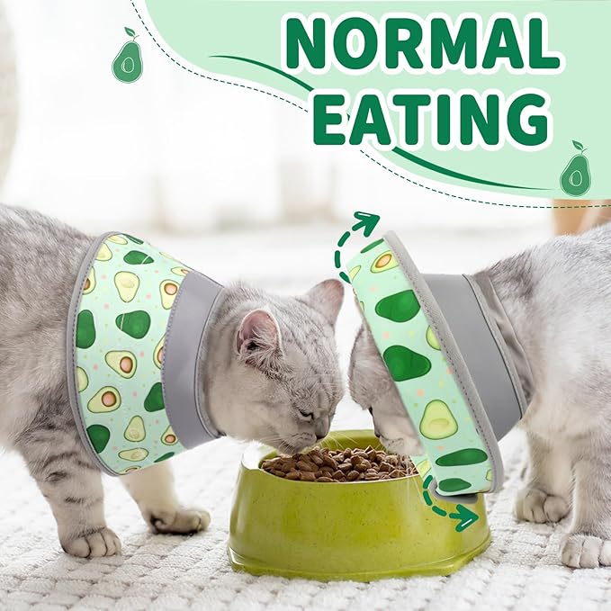 Cat Cone Collar Soft, Comfortable Cat Recovery Collar Pet Cone for Small Large Cats, Lightweight Elizabethan Collar for Cats Kittens After Surgery Prevent from Licking Wounds, Green, S
