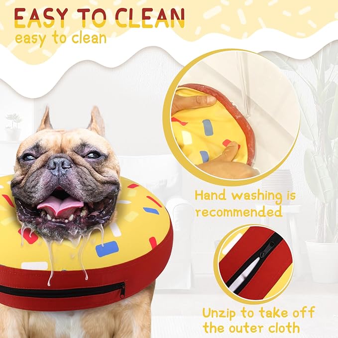 Supet Inflatable Dog Cone Collar Alternative After Surgery, Dog Neck Donut Collar Recovery E Collar for Neuter, Soft Pet Cone for Small Medium Large Dogs