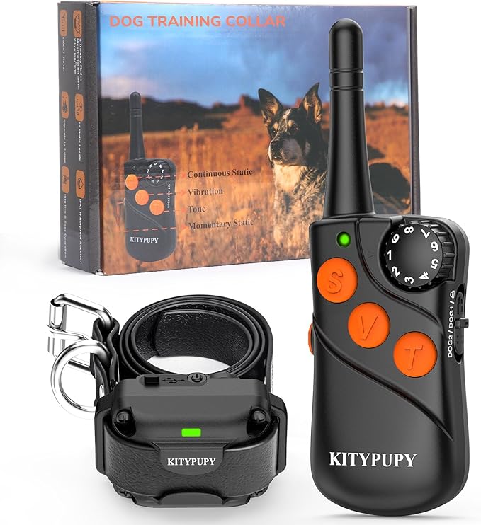 Professional Dog Training Collar Without Delay- K9 Dog Shock Collar, E Collar for Training Large Medium Small Dogs with 4 Training Modes, 1500FT Range Waterproof and Rechargeable (Black)