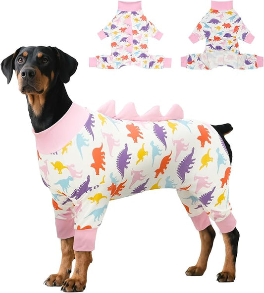 Dog Pajamas Large Size, Big Dog Onesie Clothes, Anti Shedding and Licking, Post Surgery Recovery Pet Pjs, Cotton Soft Material Stretchable Pet Pajamas U-COSP04L