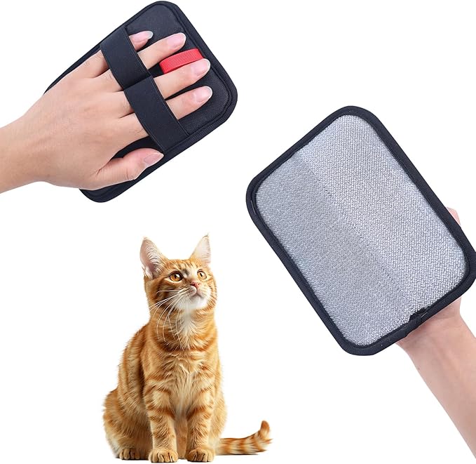 Pet Hair Removal Gloves, 2 Pack, Reusable Static Tech Grooming Mitts for Cats and Dogs, Washable Fur Remover for Furniture, Carpet, Car Seats