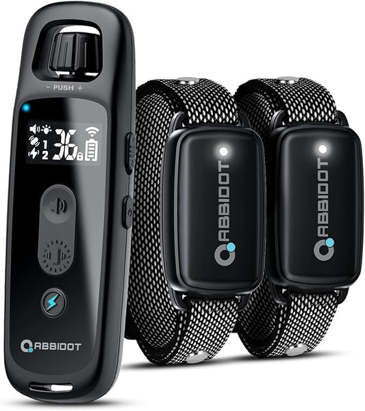 ABBIDOT Dog Shock Collar, 3300 FT Dog Training Collar with Remote, IPX7 Waterproof with 4 Training Modes, Rechargeable E-Collar for Small Medium Large Dogs (5-120 lbs)