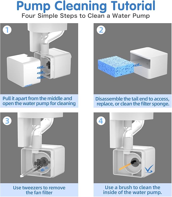 Ceramic Cat Water Fountain,Cat Water Fountain Cordless Automatic with Ultra-Quiet Pump for Cats, Dogs, Multiple Pets