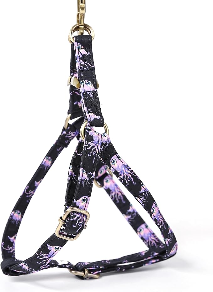 Angie and Allie Organic Cotton Personalized Step in Dog Harness,Custom Dog Halter Vests,Adjustable No Pull Canine Halter Harness for Small Medium Large Dogs