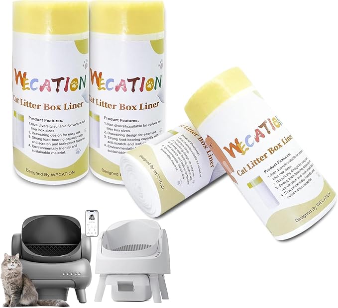 60 Count Cat Litter Box Liners, Only Compatible with Neakasa and PetPivot Self-cleaning Cat Litter Box