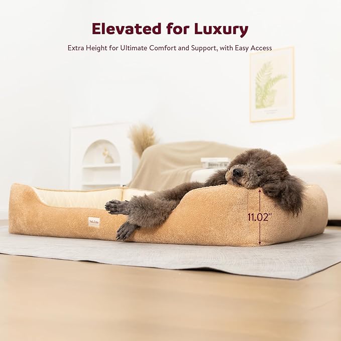 Cooling Orthopedic XL Dog Bed – Comfort Memory Foam for X-Large & XXL Dogs. Indestructible & Washable Giant Dog Bed w/Pillow, Non-Slip Bottom & Durable Zipper. Chew Proof Crate Mat w/Waterproof Liner