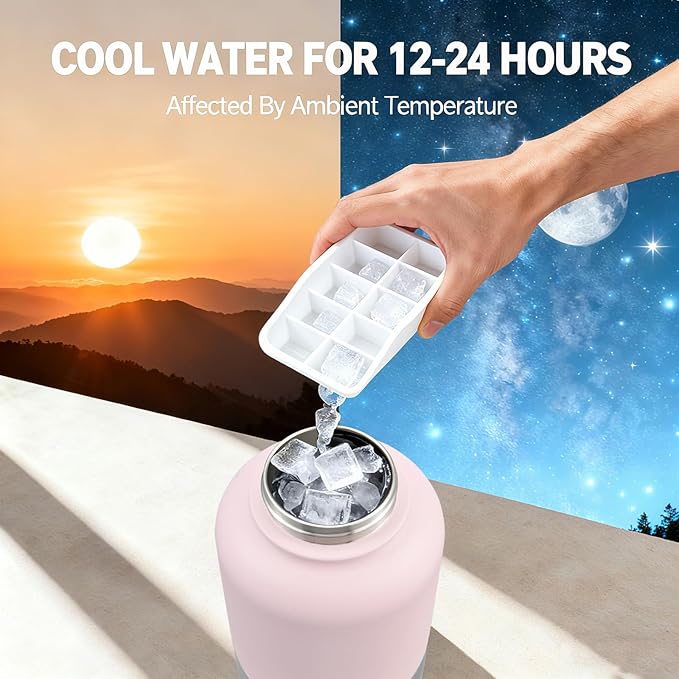 32oz Insulated Dog Water Bottle with 2 Bowls for Small Dogs