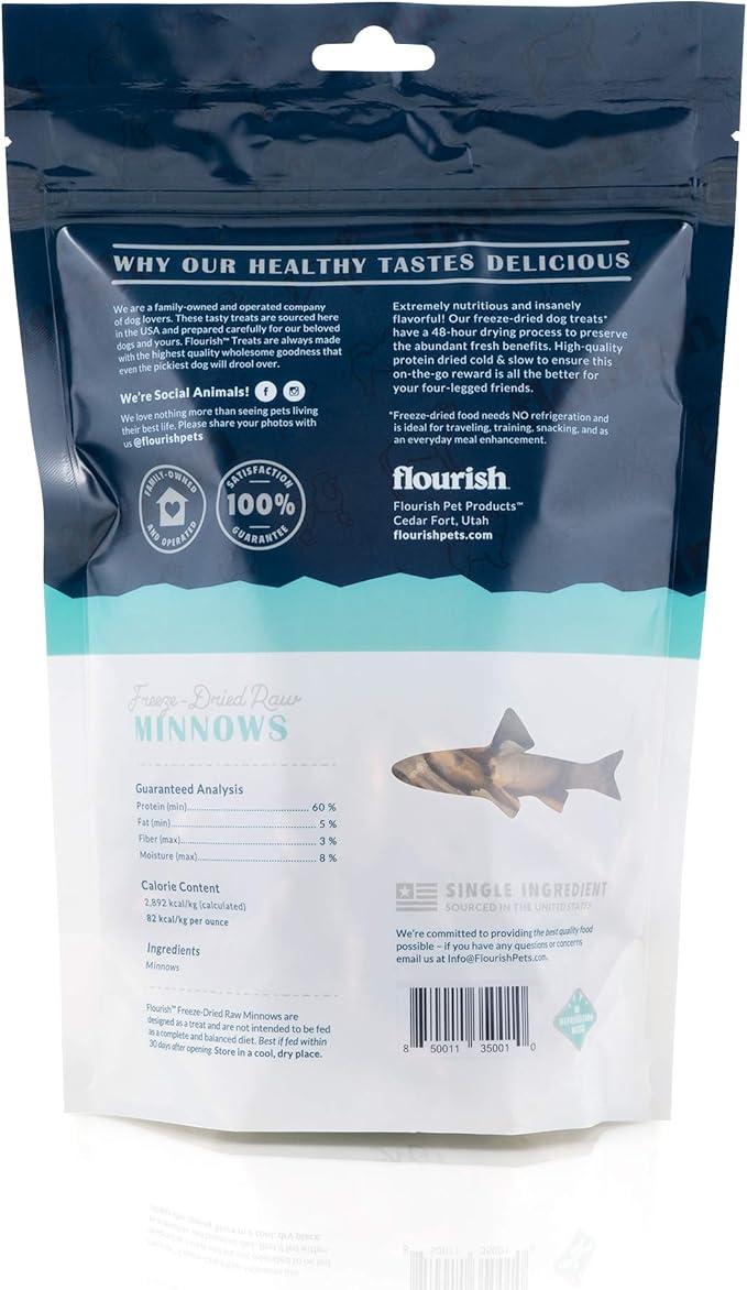 Freeze-Dried Raw Pet Treats for Dogs, Raw Minnow Chews (2.4 Oz)