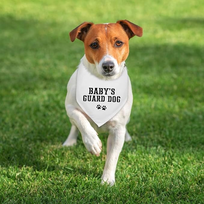 Baby's Guard Dogs Baby Security Dogs Bandana Pregnancy Announcement Dog Bandana Announcement New Baby Shower Photo Prop Pet Scarf Accessories for Dog Lovers Gift