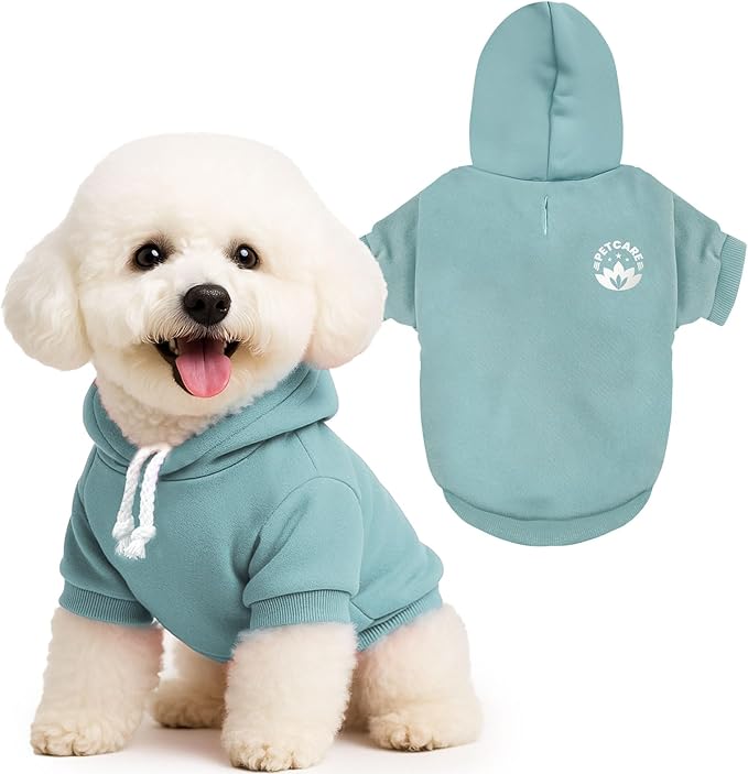 PETCARE Dog Hoodie Sweaters for Small Medium Dogs Cats Cute Soft Warm Fleece Puppy Sweaters Dog Clothes Hoodies Sweatshirt Reflective Fall Winter Chihuahua Yorkie French Bulldog Outfits, Blue