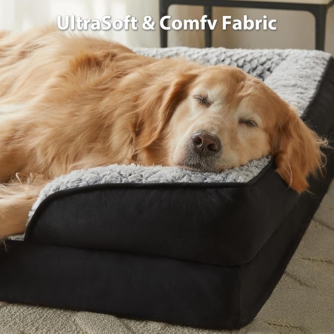 Orthopedic Dog Bed for Medium Dogs, Egg Crate Foam Bed for Medium Dogs, Equipped with Removable Waterproof Pillow Cover and Anti-Slip Bottom, Pet Bed