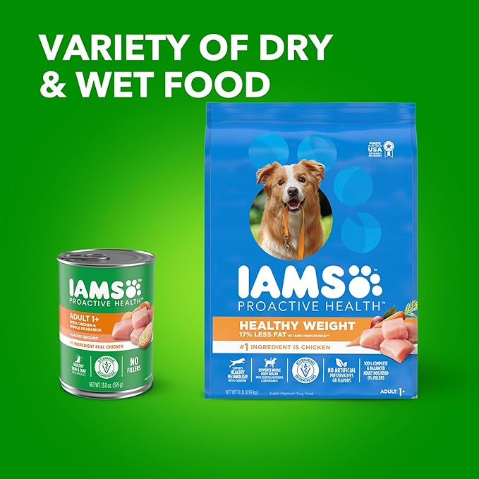 IAMS Proactive Health Healthy Weight Control Adult Dry Dog Food with Real Chicken, 7 lb. Bag