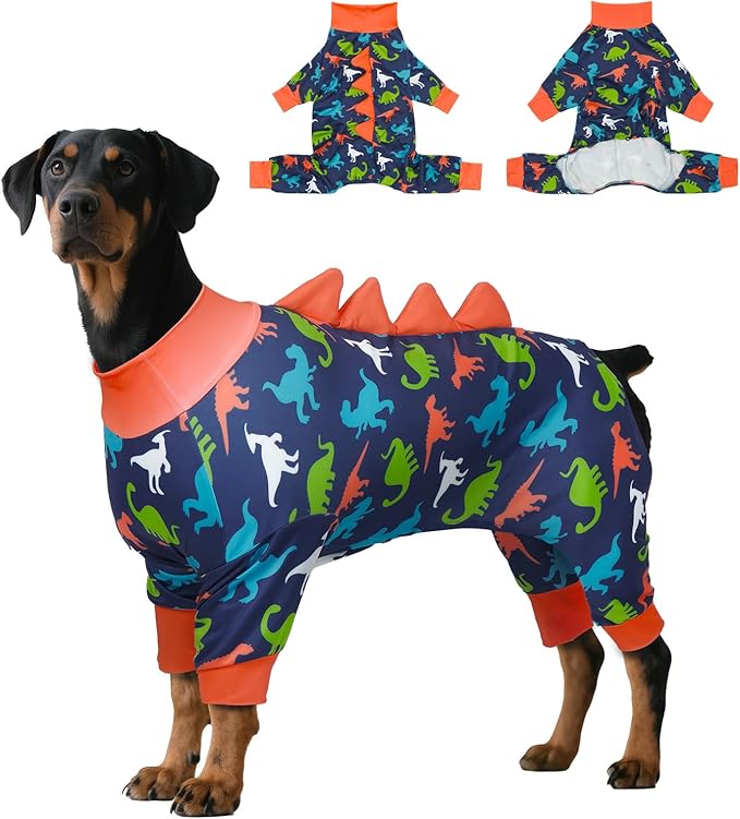 Dog Pajamas Large Size, Big Dog Onesie Clothes, Anti Shedding and Licking, Post Surgery Recovery Pet Pjs, Cotton Soft Material Stretchable Pet Pajamas U-COSP05M