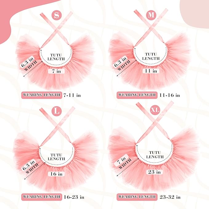 2 Pcs Dog Crown Headband Dog Tutu Dress Set Crystal Rhinestone Tiara Crown Tutu Skirt Pet Dress Costume for Puppy Birthday Party Wedding Photo Prop Costume(Dusty Pink,X-Large)