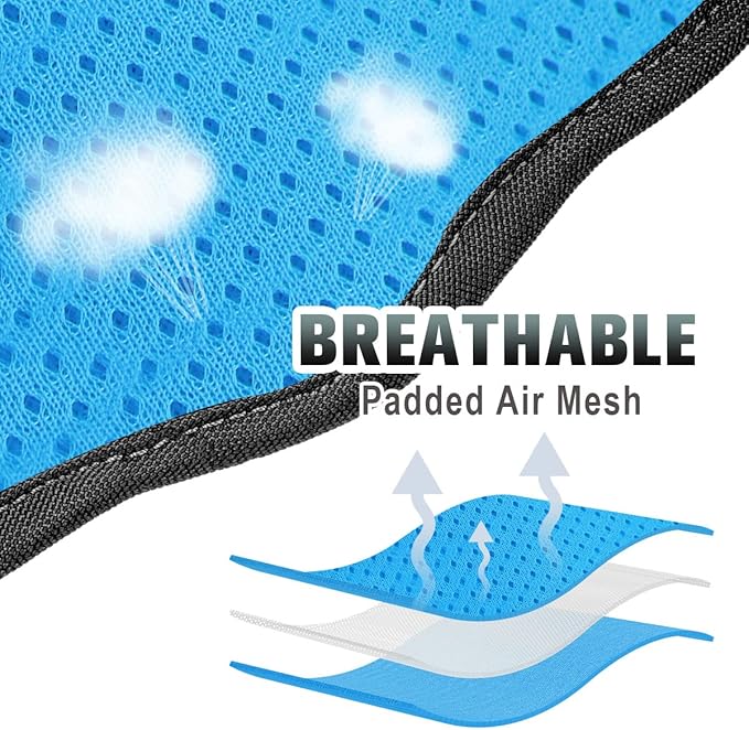 BARKBAY No Pull Dog Harness Large Reflective Dog Harness with Front Clip and Easy Control Handle for Walking Training Running with ID tag Pocket(Blue/Black,S)