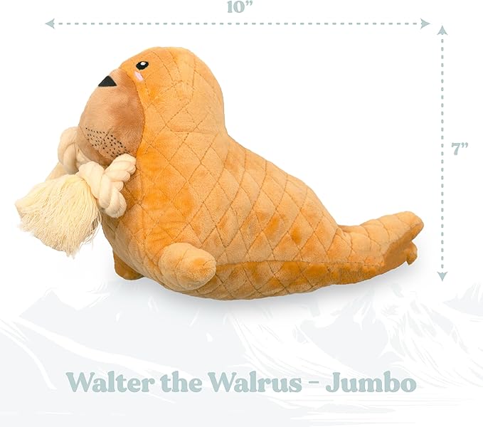 Dog Toys | Plush Toy Walrus Stuffed Animal for Dogs | Jumbo Eco Friendly Toy - Easy to Clean and Made from Non Toxic Materials