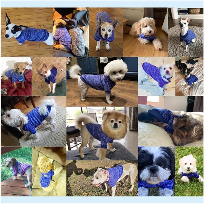 Jecikelon Dog Clothes Dogs Sweater Soft Puppies Clothing Winter Puppy Sweaters Warm Outfit for Dogs Small XXS XS Cat Apparel (Dark Blue, XXS)