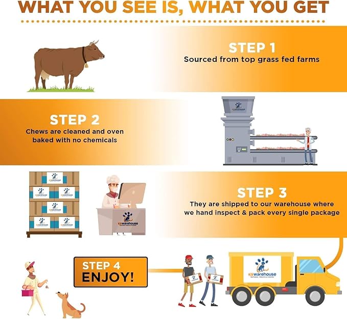 Trachea Dog Chews - Premium Beef Trachea for Dogs Packed in USA - Natural Cow Trachea Dog Treats - Supports Joint Health - High Protein - Long-Lasting Chew for All Breeds - 25 Pack