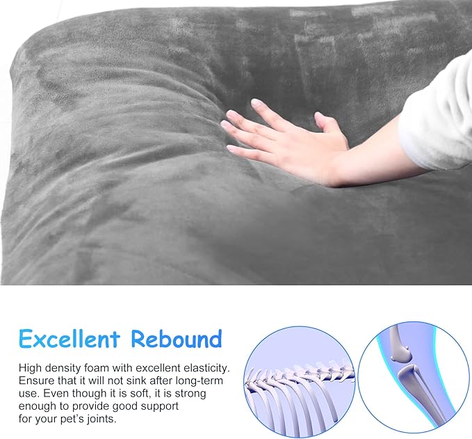 Dog Bed for 150 Pounds Dogs, Super Comfy Large Bed, 47 Inches Orthopedic Sleeping Mattress for XL Dogs, Jumbo Size with Anti Slip Bottom, with Removable and Washable Cover