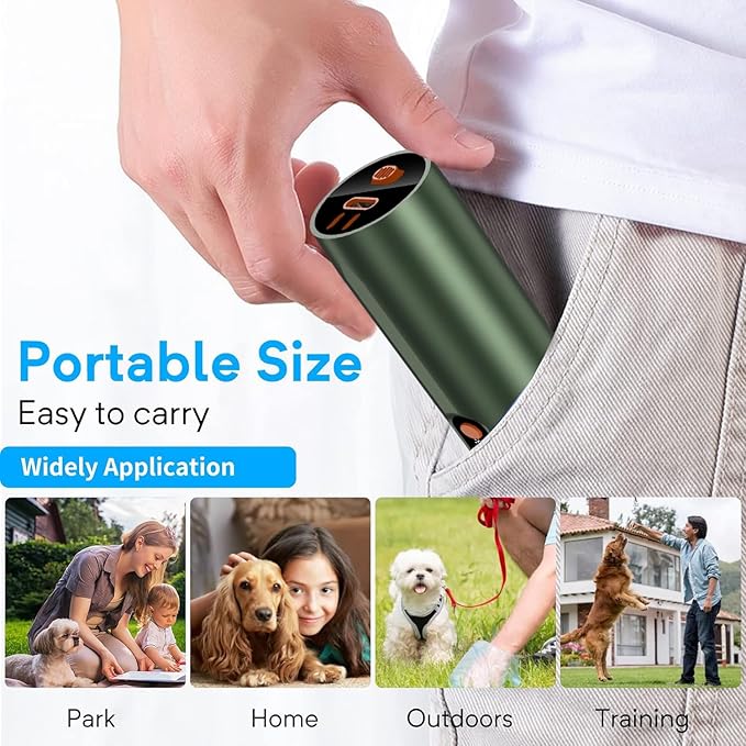 Anti Barking Devic-Dog Bark Control Device,Stop Bad Behavior-Rechargeable Ultrasonic Barking Handheld for Dogs -Professional Pet Trainer,Dog Silencer with LED Bright Flashlight