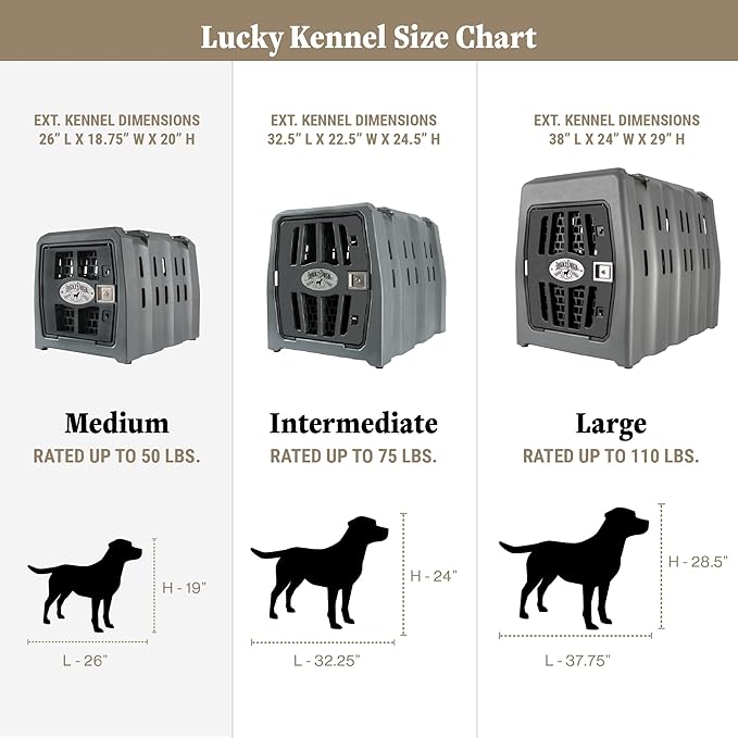 Lucky Dog Kennel, Durable Crash Tested Portable Dog Crates, Medium