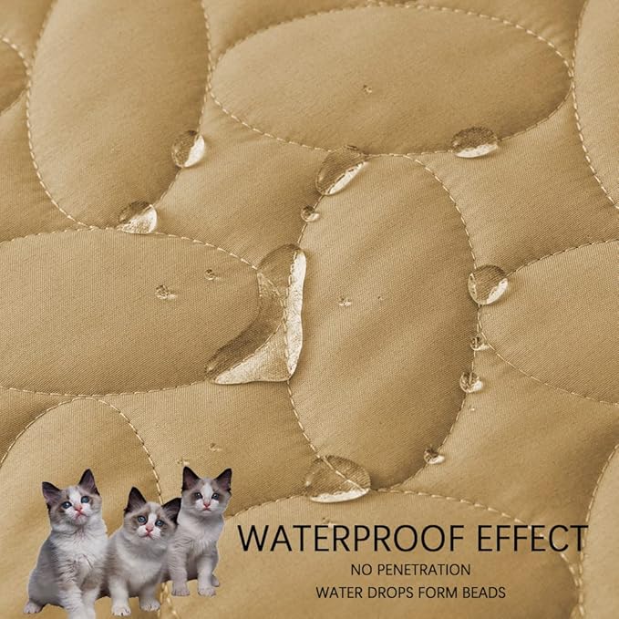 Ameritex Waterproof Pet Bed Cover Anti-Slip Dog Bed Blanket for Sofa and Furniture Waterproof New Pattern Design (Sand, 30x80 Inch (Pack of 1))