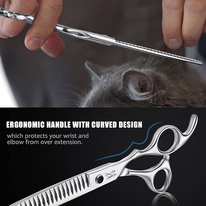 JASON 7.5" Professional Dog Grooming Chunker Scissors Japanese Stainless Steel Dog Chunker Shear for Pet Groomer