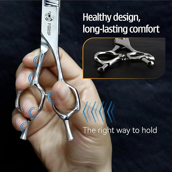 Professional 3D Curved Chunkers Dog Grooming Scissors 7in Magic Thinning Shears for Dogs Pet Cat Light Cutting Feel No Marks Only Fluffy Natural 70% Thinning Rate Japan Alloy Steel(7,3D)