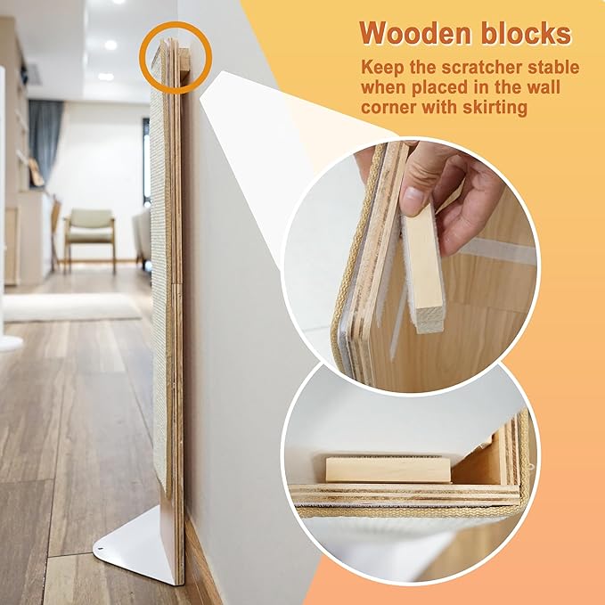 Meeyoview Cat Scratcher, Corner Scratching Post, Cat Scratching Pad, Natural Sisal Furniture Protector, 28 Inch Cat Scratcher for Indoor Cats