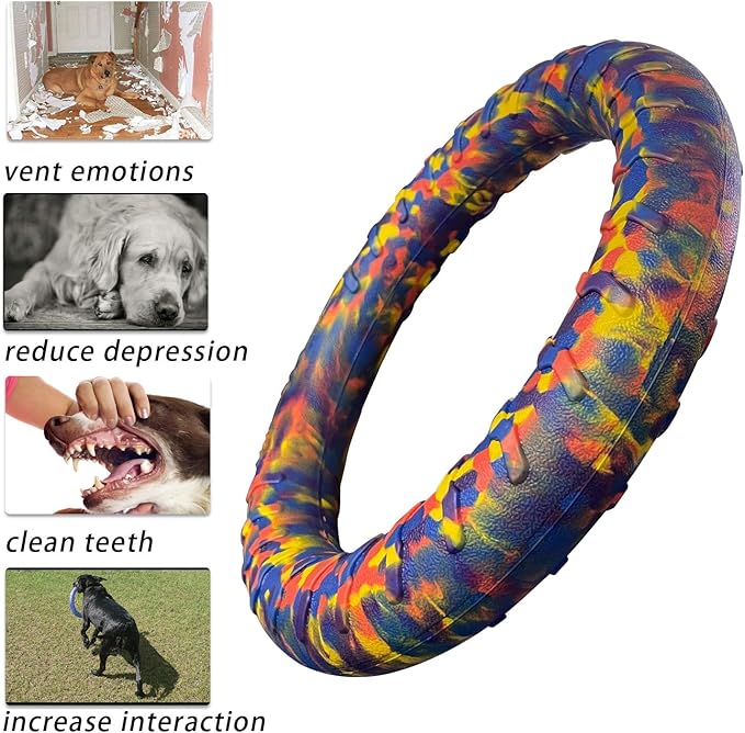 Indestructible Dog Toys Dog Chew Toy for Aggressive Chewers Flying Discs for Medium/Large Breeds Dog Training Ring