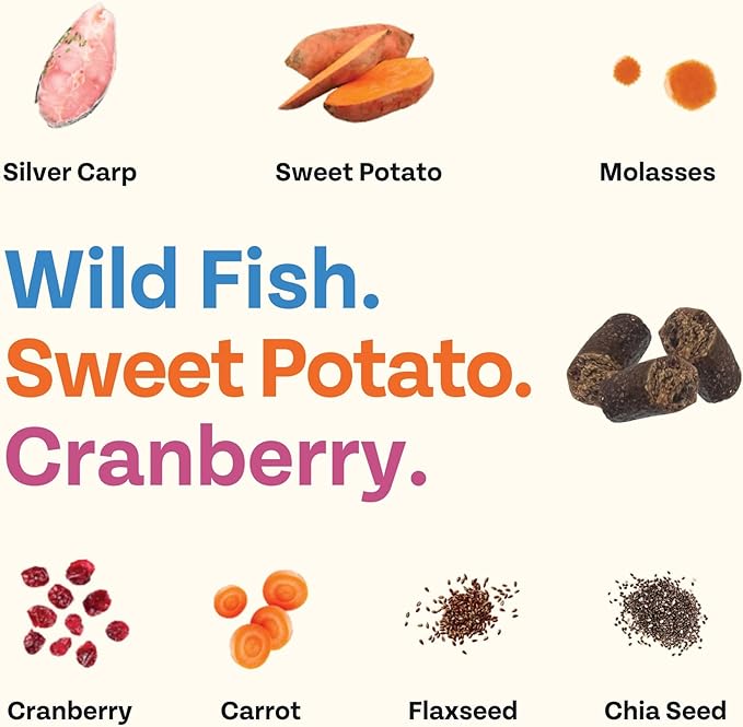 Chippin Fish Jerky Natural Dog Training Treats | Made in USA, Grain-Free, Hypoallergenic & Human-Grade Protein | Puppies & Senior Dogs | Low Fat (4-Pack, Wild-Caught Fish)