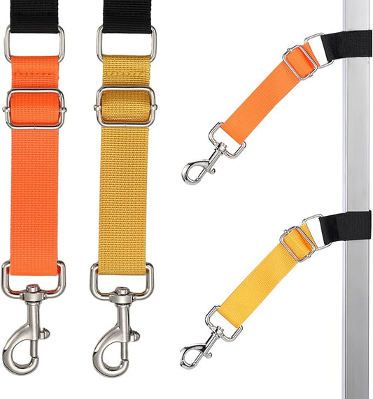 Pet Dog Grooming Table Arm Accessories Dog Grooming Loops for Table Arm Extender Adjustable Extension Loop Bathing Restraint Leash for Small & Medium Dogs (Yellow & Orange)